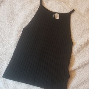 H&M Divided Black Tank Top Ribbed Shirt Small